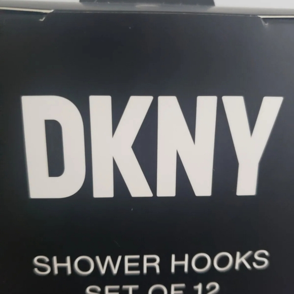 12pc Set DKNY Round Dot Gray & White Striped Shower Curtain Hook Decor N… - Picture 4 of 4